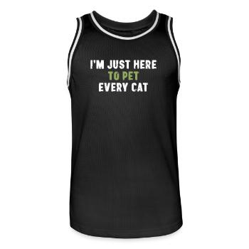 I'm Just Here To Pet Every Cat Katzenhalter - Männer Basketball-Trikot - Schwarz/Weiß - Vorne - AI Model Male 185 dark (185cm)