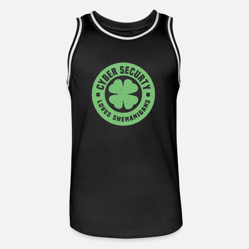Cyber Security St. Patrick's Day - Männer Basketball-Trikot - Schwarz/Weiß