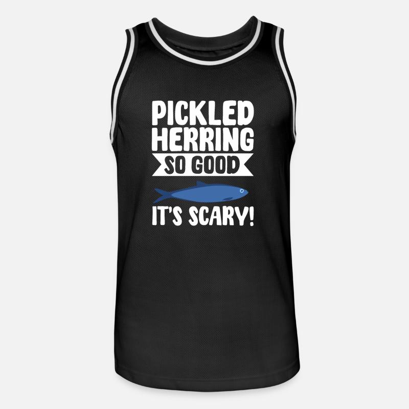 eLustiger Eingelegter Hering Geschenkidee - Männer Basketball-Trikot - Schwarz/Weiß