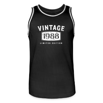 Anniversaire 1988 Edition Limitée Millésime 1988 - Maillot de basket Homme - noir/blanc - Devant - AI Model Male 185 dark (185cm)