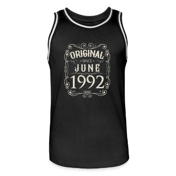 Millésime - Original depuis juin 1992 Anniversaire - Maillot de basket Homme - noir/blanc - Devant - AI Model Male 185 dark (185cm)