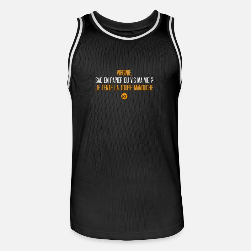 Papiertüte oder Lebe mein Leben? ... - Männer Basketball-Trikot - Schwarz/Weiß