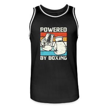 Angetrieben vom Boxen - Männer Basketball-Trikot - Schwarz/Weiß - Vorne - AI Model Male 185 dark (185cm)