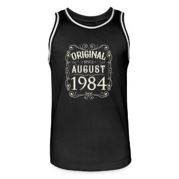 Vintage - Original since August 1984 Geburtstag - Männer Basketball-Trikot - Schwarz/Weiß - Vorne - AI Model Male 185 dark (185cm)