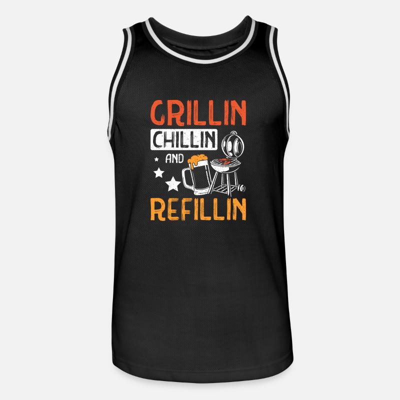 Grillin chillin and refillin Tailgate - Männer Basketball-Trikot - Schwarz/Weiß