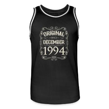 Vintage - Original depuis l'anniversaire de décembre 1994 - Maillot de basket Homme - noir/blanc - Devant - AI Model Male 185 dark (185cm)