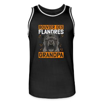Bouvier des Flandres Grandpa Vlaamse Koehond cadeau - Maillot de basket Homme - noir/blanc - Devant - AI Model Male 185 dark (185cm)