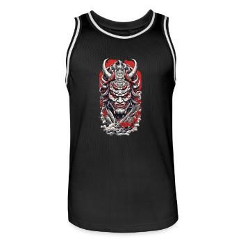 Esthétique Yokai Oni Démon Japonais Ukiyo-E - Maillot de basket Homme - noir/blanc - Devant - AI Model Male 185 dark (185cm)