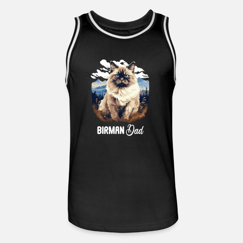Birman Cat Birma Katze - Männer Basketball-Trikot - Schwarz/Weiß