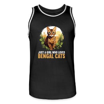 Bengal Cat Bengalkatze - Männer Basketball-Trikot - Schwarz/Weiß - Vorne - AI Model Male 185 dark (185cm)