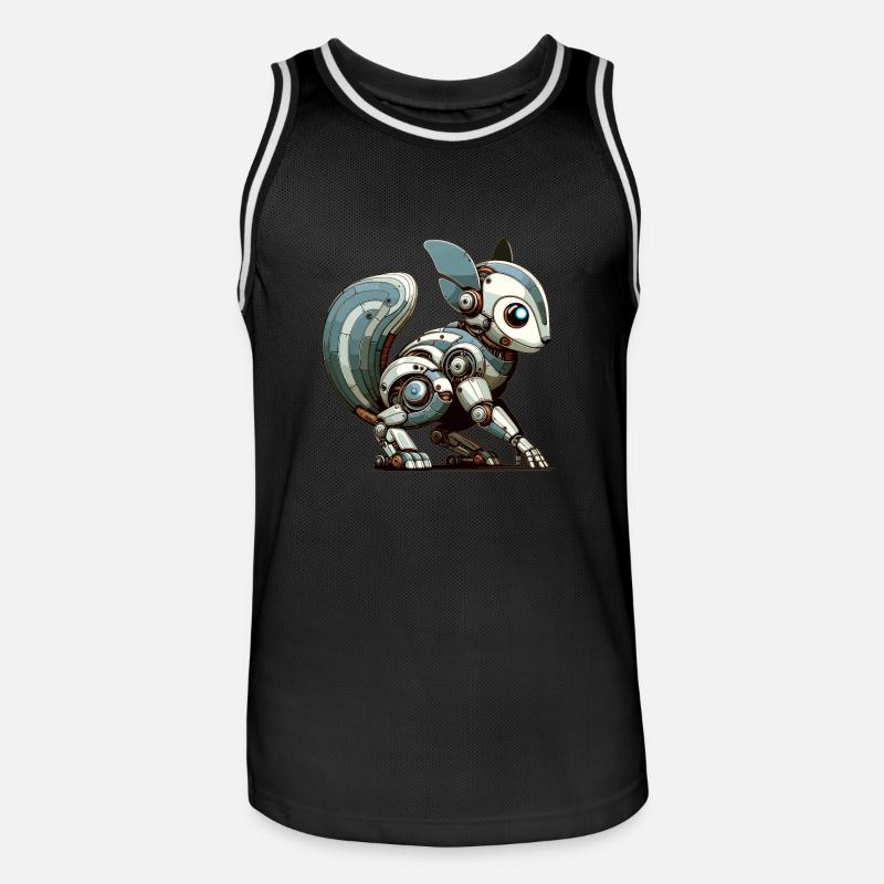 Eichhörnchen Roboter, Roboter-Eichhörnchen - Männer Basketball-Trikot - Schwarz/Weiß