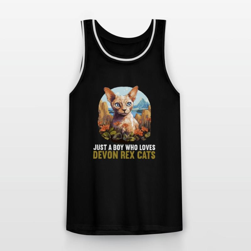 Chaton Devon Rex Chat Devon Rex Maillot de basket Homme