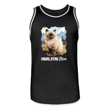 Chat de l’Himalaya Colourpoint Katze - Maillot de basket Homme - noir/blanc - Devant - AI Model Male 185 dark (185cm)