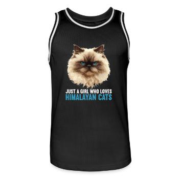 Chat de l’Himalaya Colourpoint Katze - Maillot de basket Homme - noir/blanc - Devant - AI Model Male 185 dark (185cm)