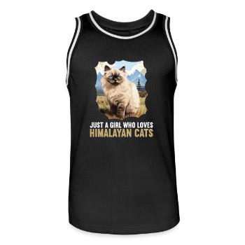 Himalayan Cat Colourpoint Katze - Men's Basketball Jersey - black/white - Front - AI Model Male 185 dark (185cm)
