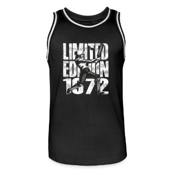 Limited Edition 1972 Limited Edition Cricket - Men's Basketball Jersey - black/white - Front - AI Model Male 185 dark (185cm)