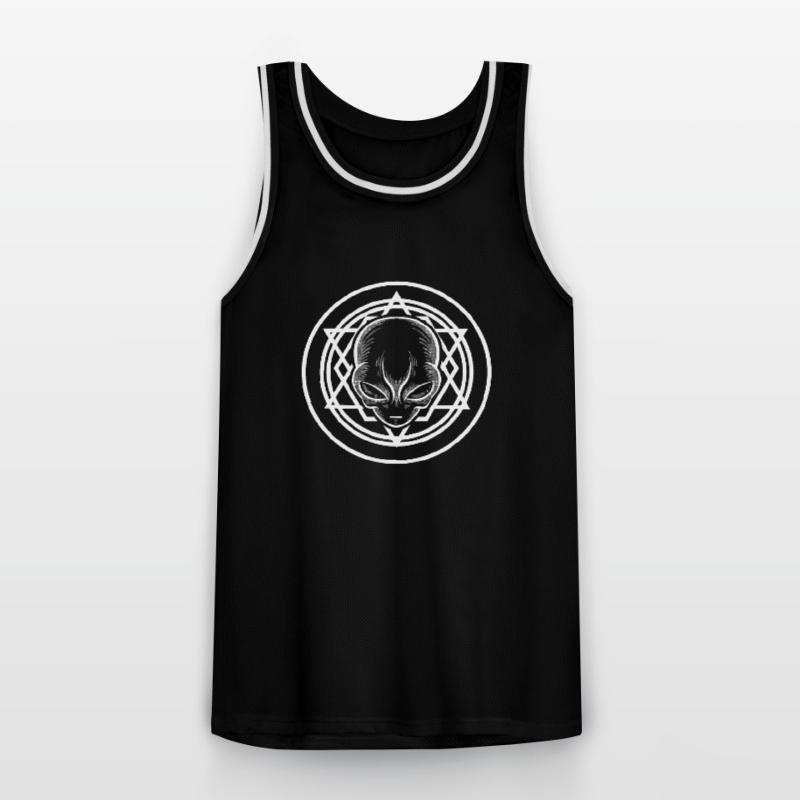 Sacred Geometry Alien TShirt Extraterrestrial Life Men's Basketball Jersey