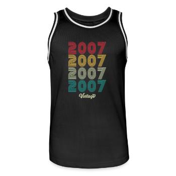 17 Years Old Vintage 2007 Limited Edition 17th - Men's Basketball Jersey - black/white - Front - AI Model Male 185 dark (185cm)