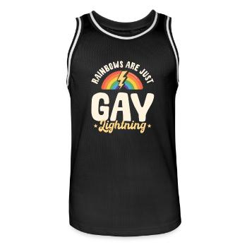 Les arcs-en-ciel ne sont que des éclairs gays - Maillot de basket Homme - noir/blanc - Devant - AI Model Male 185 dark (185cm)