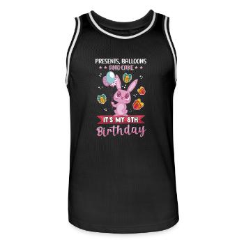 8. Geburtstag 8 Jahre alt Geschenkidee Geschenk - Männer Basketball-Trikot - Schwarz/Weiß - Vorne - AI Model Male 185 dark (185cm)