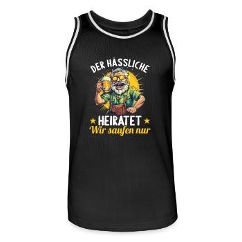 Le moche se marie enterrement de vie de garçon enterrement de vie de garçon - Maillot de basket Homme - noir/blanc - Devant - AI Model Male 185 dark (185cm)