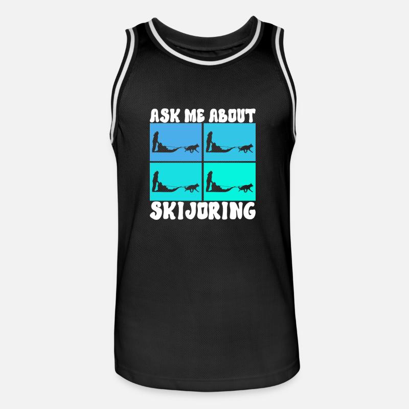 Schlittenfahren Schlittenhunde - Männer Basketball-Trikot - Schwarz/Weiß