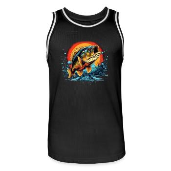 Poisson bar - Maillot de basket Homme - noir/blanc - Devant - AI Model Male 185 dark (185cm)
