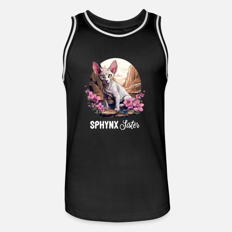 Sphynx Kätzchen Sphynx Katze - Männer Basketball-Trikot - Schwarz/Weiß
