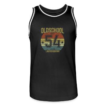 June 1954 - Geburtstag im Juni Oldschool - Männer Basketball-Trikot - Schwarz/Weiß - Vorne - AI Model Male 185 dark (185cm)