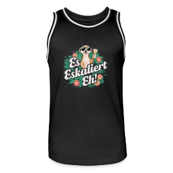 It escalates anyway Meerkat party alcohol saying - Men's Basketball Jersey - black/white - Front - AI Model Male 185 dark (185cm)