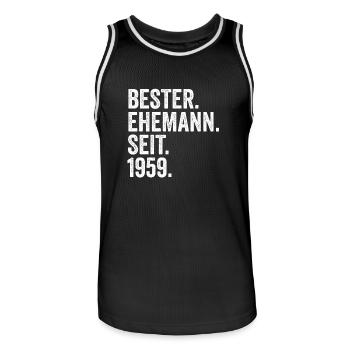 Valentine's Day Best Husband Since 1959 - Men's Basketball Jersey - black/white - Front - AI Model Male 185 dark (185cm)