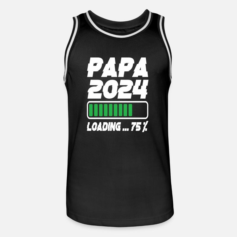 Papa 2024 Loading - Männer Basketball-Trikot - Schwarz/Weiß