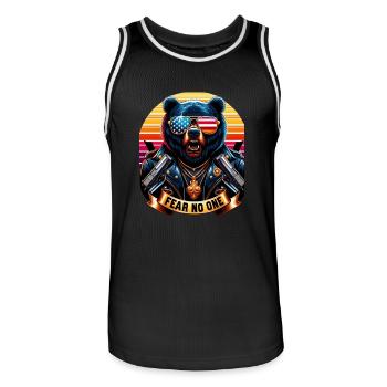 Fear No One Bear - Männer Basketball-Trikot - Schwarz/Weiß - Vorne - AI Model Male 185 dark (185cm)