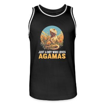 Agamen Agame - Men's Basketball Jersey - black/white - Front - AI Model Male 185 dark (185cm)