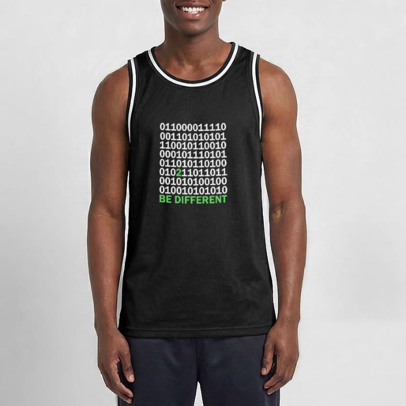 Binary Code Be Different Men's Basketball Jersey
