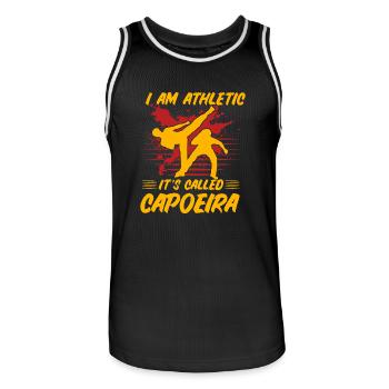 Ich bin athletisch, es heißt Capoeira - Männer Basketball-Trikot - Schwarz/Weiß - Vorne - AI Model Male 185 dark (185cm)