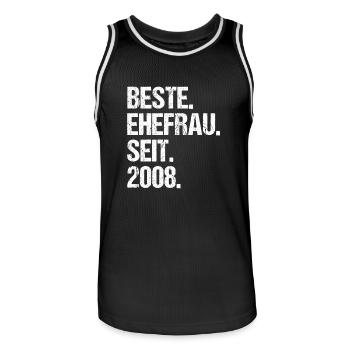 Meilleure épouse de la Saint-Valentin depuis 2008 - Maillot de basket Homme - noir/blanc - Devant - AI Model Male 185 dark (185cm)