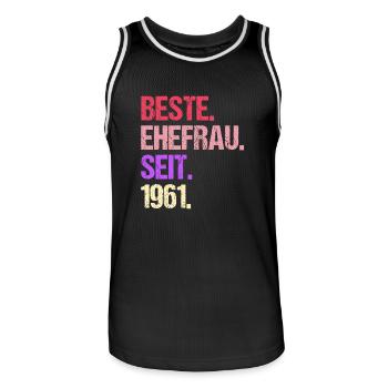 Valentinstag Beste Ehefrau Seit 1961 - Männer Basketball-Trikot - Schwarz/Weiß - Vorne - AI Model Male 185 dark (185cm)