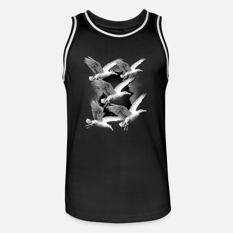 Möwen Möwe Maritim Seevögel - Männer Basketball-Trikot - Schwarz/Weiß