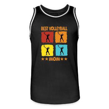Best Volleyball Mom - Men's Basketball Jersey - black/white - Front - AI Model Male 185 dark (185cm)
