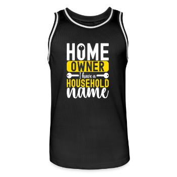 Hausbesitzer Einweihungsparty - Männer Basketball-Trikot - Schwarz/Weiß - Vorne - AI Model Male 185 dark (185cm)