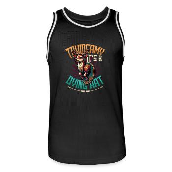 Taxidermy It's A Dying Art Deer Motif - Men's Basketball Jersey - black/white - Front - AI Model Male 185 dark (185cm)