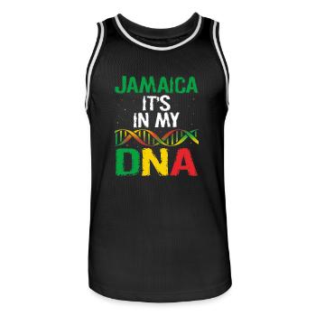 Jamaican Heritage Flag Jamaica It's In My DNA - Männer Basketball-Trikot - Schwarz/Weiß - Vorne - AI Model Male 185 dark (185cm)