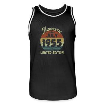 Awesome since July 1955 - Birthday - Men's Basketball Jersey - black/white - Front - AI Model Male 185 dark (185cm)