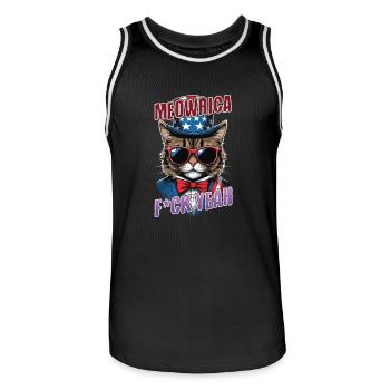 Drôle Meowrica Cat Cat Lat Lover Design pour - Maillot de basket Homme - noir/blanc - Devant - AI Model Male 185 dark (185cm)