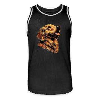 Golden Retriever Chien Chien Maman Amoureux des chiens - Maillot de basket Homme - noir/blanc - Devant - AI Model Male 185 dark (185cm)