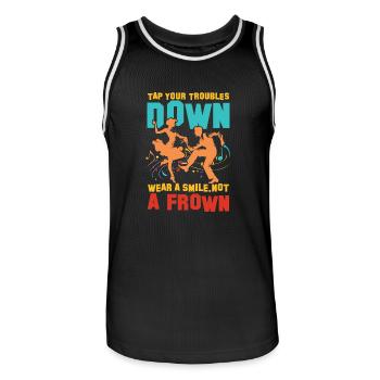 Tap Your Troubles Down - Männer Basketball-Trikot - Schwarz/Weiß - Vorne - AI Model Male 185 dark (185cm)