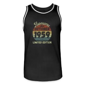 Awesome since October 1959 - Birthday - Men's Basketball Jersey - black/white - Front - AI Model Male 185 dark (185cm)