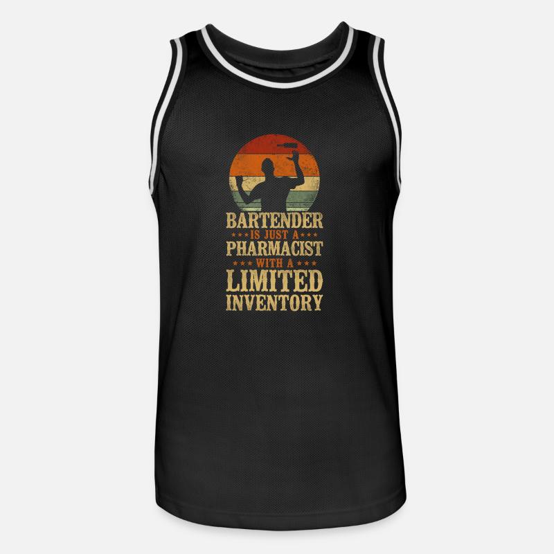 Bartender Mixologist Bartender Is - Männer Basketball-Trikot - Schwarz/Weiß