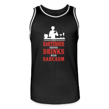 Bartender Mixologist This - Männer Basketball-Trikot - Schwarz/Weiß - Vorne - AI Model Male 185 dark (185cm)